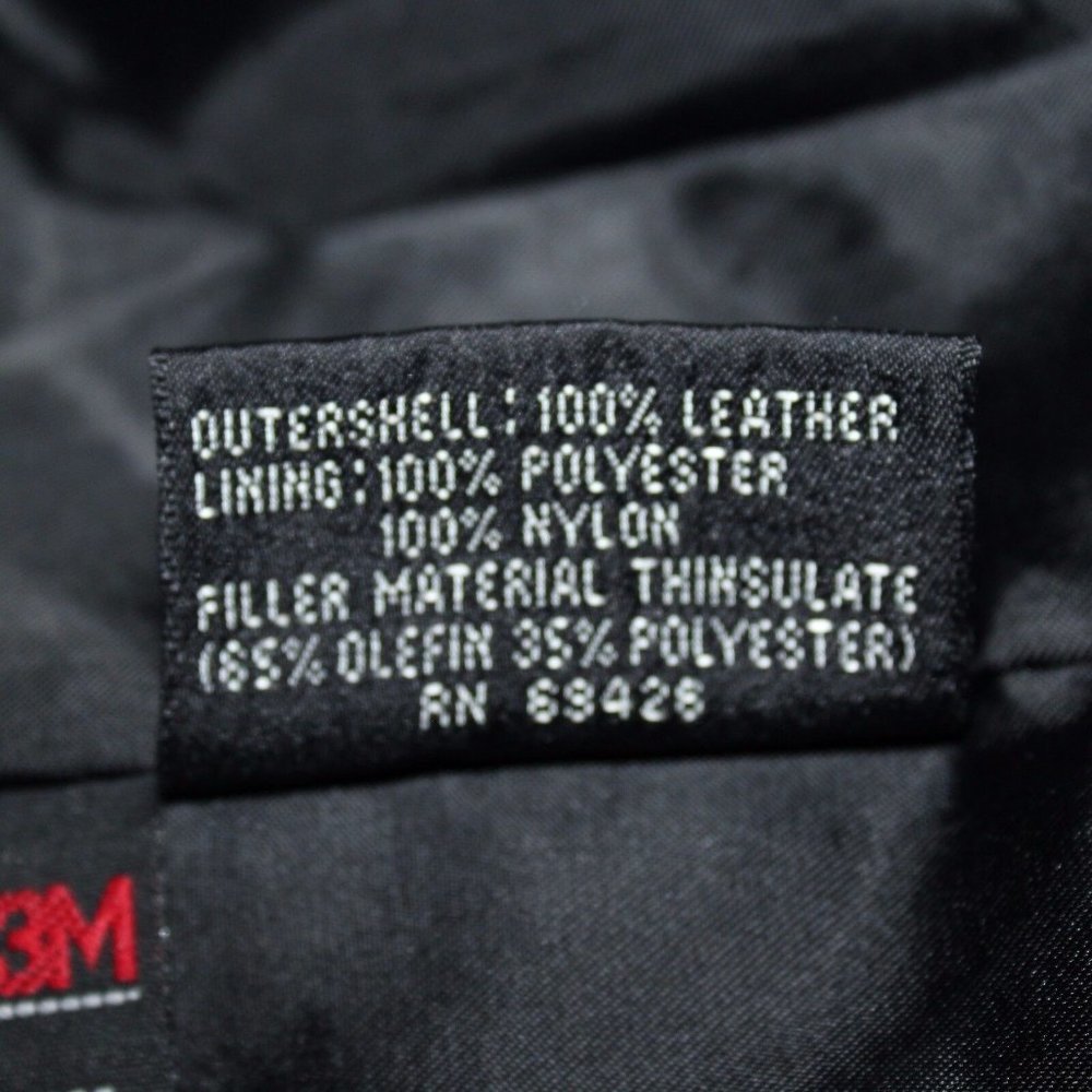 Wilson's Thinsulate 3M XL Insulated 3 Button Snap Black 100% Leather Jacket Coat - Picture 11 of 11